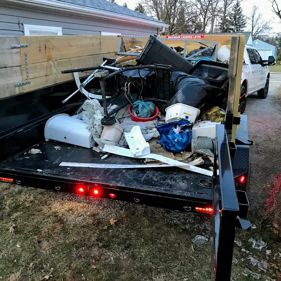 Roll-off dumpster delivered to a residential driveway in Conklin